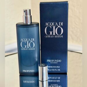 Giorgio Armani Acqua Di Gio Profondo EDP Spray, NEW - Travel Size 0.5 oz. 15 ml.
